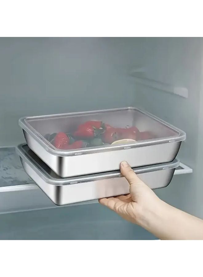 2 Sets Stainless Steel Food Storage Containers Leak Proof Microwave Freezer Safe - Image 4